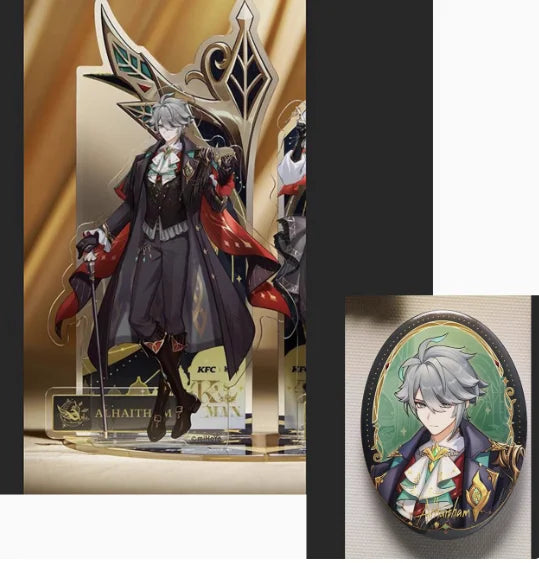 Anime Genshin Impact X Kfc Cosplay Alhaitham Kaveh Acrylic Standing Plates Badges Sent On June 30th Birthday Graduation Gift Toy