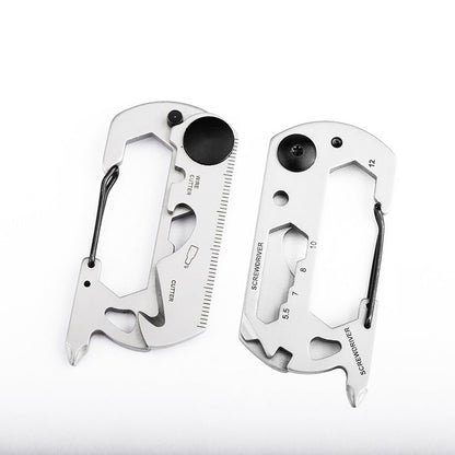 10in1 Stainless Steel EDC Card Multitool for Survival Camping & Climbing