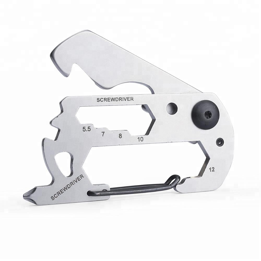 10in1 Stainless Steel EDC Card Multitool for Survival Camping & Climbing