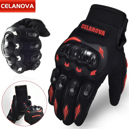 New Men Bicycle Motorcycle Gloves Hard Knuckle Touch Screen Motorbike Motocross Moto Biker Gloves Motorcycle Accessories