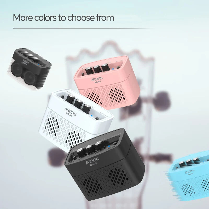 AROMA AG-05 5W Guitar Amplifier Electric Guitar Amp Speaker with Bluetooth Clean & Overdrive Channels Guitar Parts & Accessories