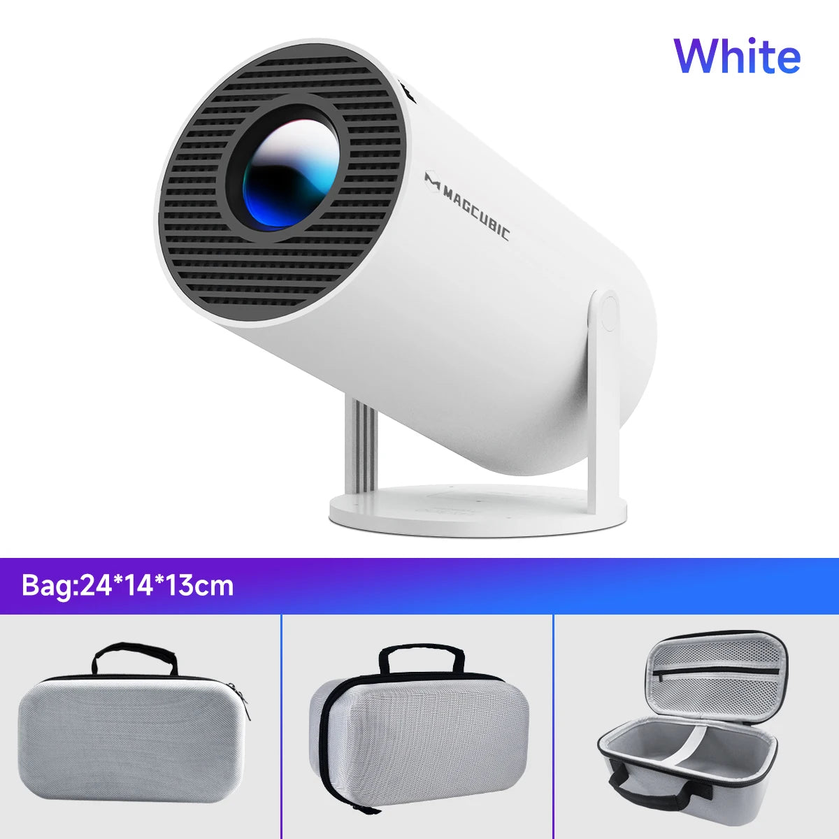 Magcubic Projector Android 11 4K 1280*720P HY300 Pro + Dual Wifi 290ANSI 180°flexible BT5.0 Cinema Outdoor Portable Projector