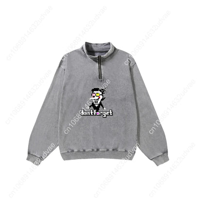 Deltarune Spamton Undertale Retro Sweatshirt Man Woman Teenager Vintage Pullover Half Zipper Sweat Shirt Custom Sleeved Tshirt