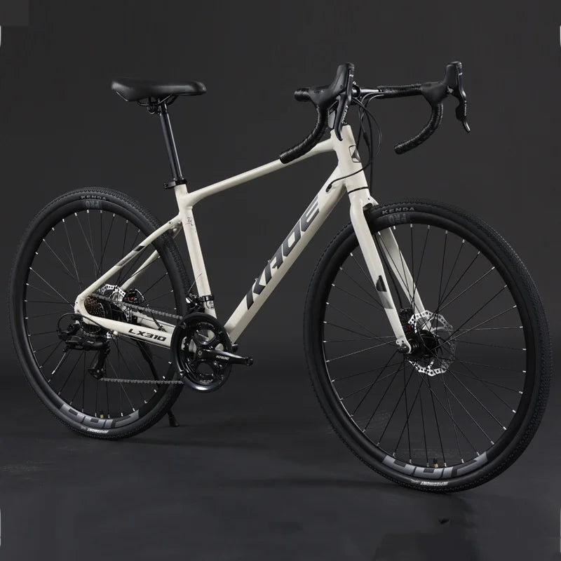 YTYIN Aluminum Alloy Curved Handle 24 27 Speed Road Bike Dual Disc Brake Bicycle Mountain Bike For Adult