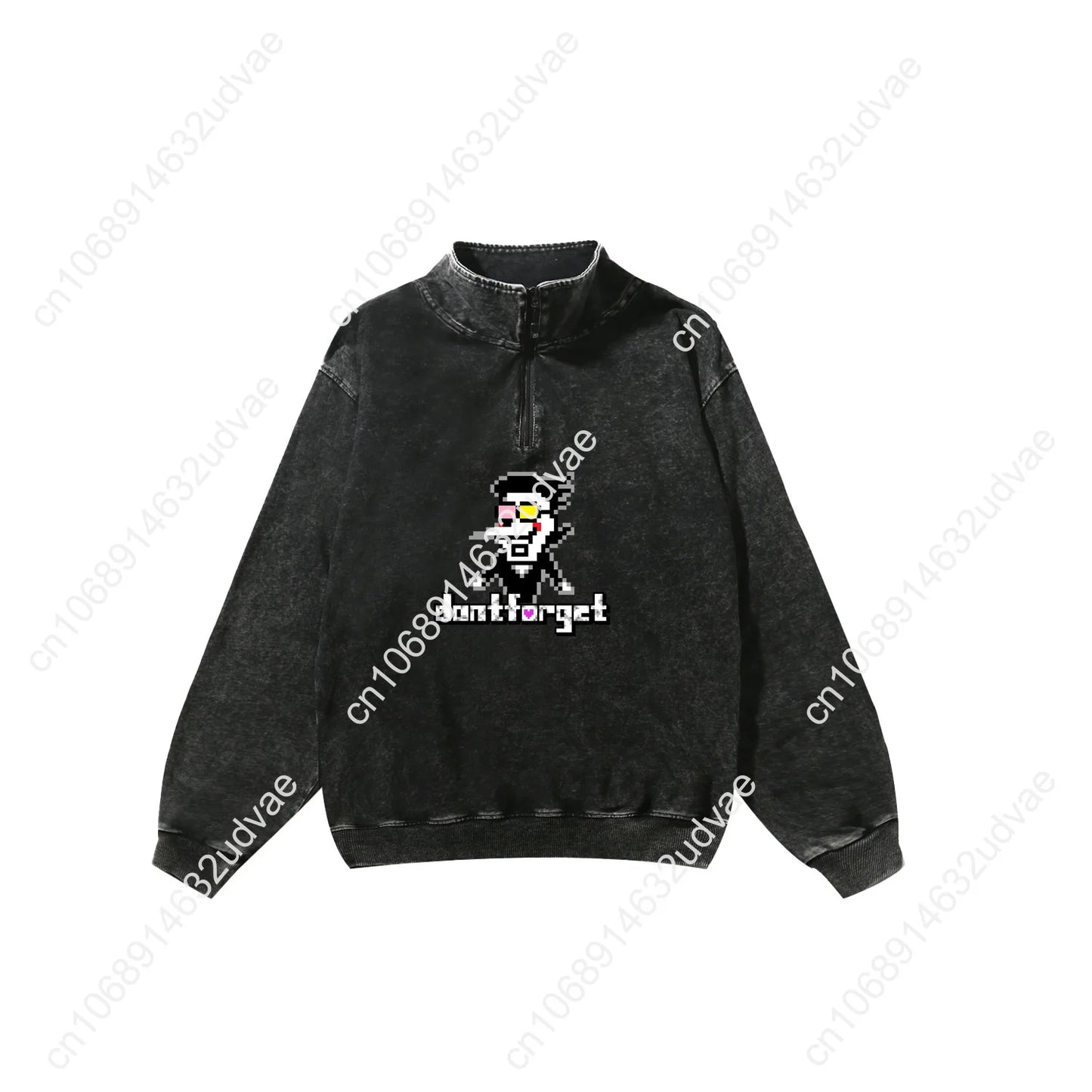 Deltarune Spamton Undertale Retro Sweatshirt Man Woman Teenager Vintage Pullover Half Zipper Sweat Shirt Custom Sleeved Tshirt