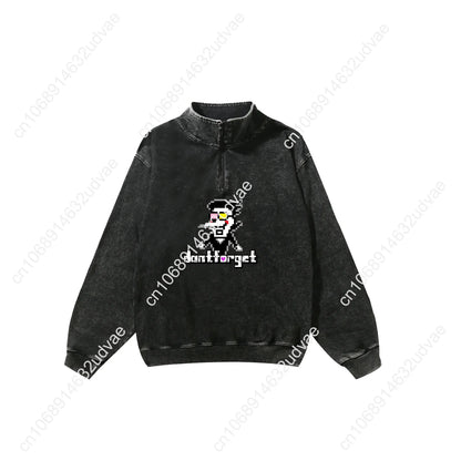 Deltarune Spamton Undertale Retro Sweatshirt Man Woman Teenager Vintage Pullover Half Zipper Sweat Shirt Custom Sleeved Tshirt