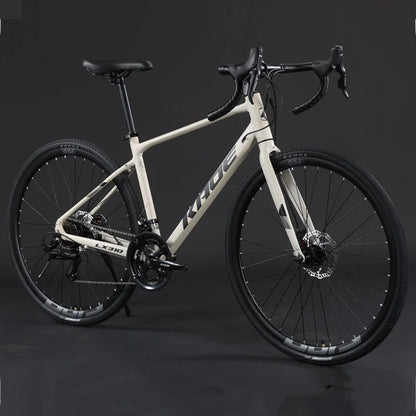 YTYIN Aluminum Alloy Curved Handle 24 27 Speed Road Bike Dual Disc Brake Bicycle Mountain Bike For Adult