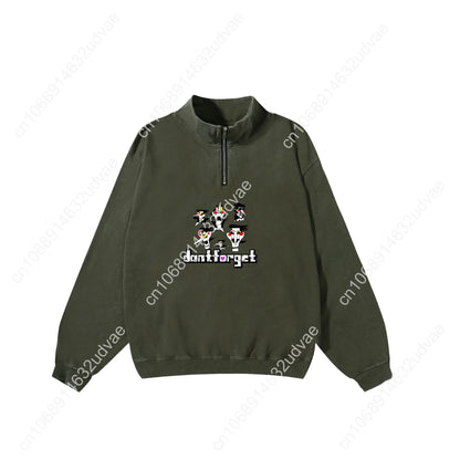 Deltarune Spamton Undertale Retro Sweatshirt Man Woman Teenager Vintage Pullover Half Zipper Sweat Shirt Custom Sleeved Tshirt