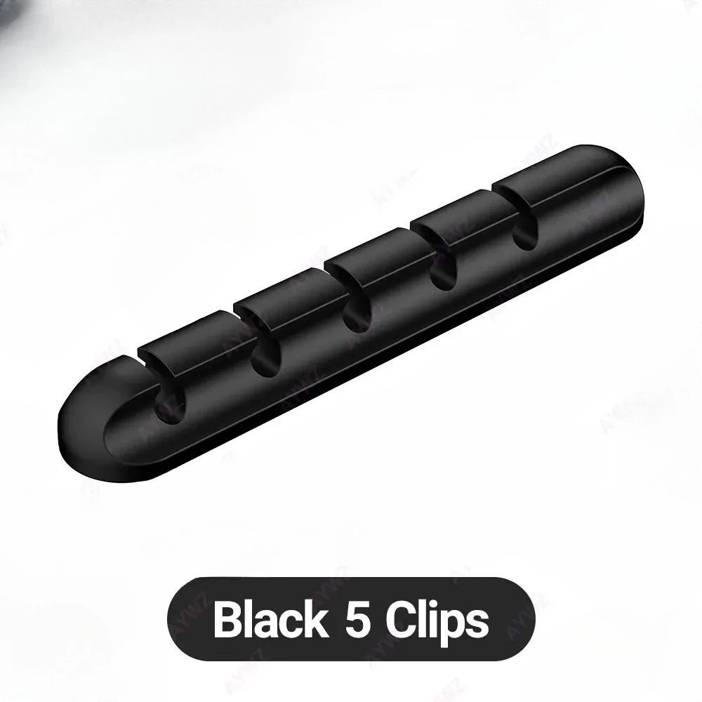 Wholesale Clips Cable Holder for MouseHeadphone Wire Organizer Cable Organizer Silicone USB Cable Winder Desktop Tidy Management