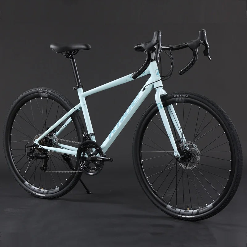 YTYIN Aluminum Alloy Curved Handle 24 27 Speed Road Bike Dual Disc Brake Bicycle Mountain Bike For Adult