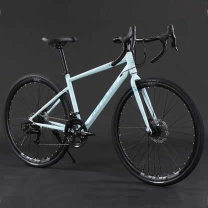 YTYIN Aluminum Alloy Curved Handle 24 27 Speed Road Bike Dual Disc Brake Bicycle Mountain Bike For Adult