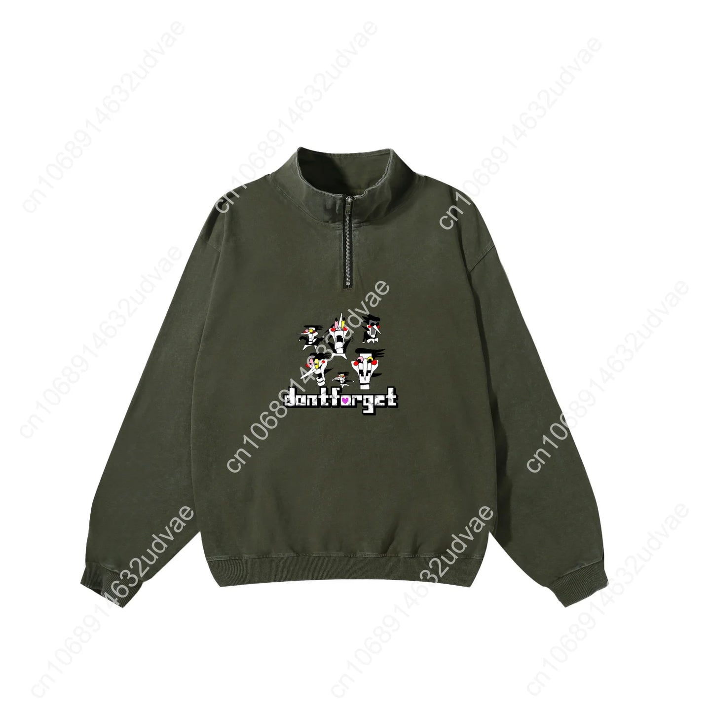 Deltarune Spamton Undertale Retro Sweatshirt Man Woman Teenager Vintage Pullover Half Zipper Sweat Shirt Custom Sleeved Tshirt