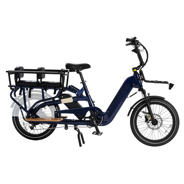 STLF Dual Battery Long Tail Cargo Electric Bike 48v 750w Bafang Motor Suspension Front Fork Fat Tires 20inch E Bike Electric Bic