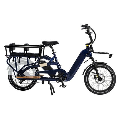 STLF Dual Battery Long Tail Cargo Electric Bike 48v 750w Bafang Motor Suspension Front Fork Fat Tires 20inch E Bike Electric Bic