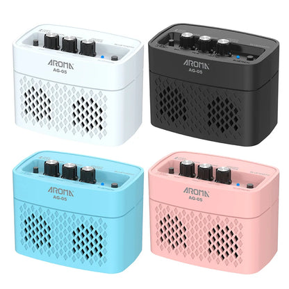 AROMA AG-05 5W Guitar Amplifier Electric Guitar Amp Speaker with Bluetooth Clean & Overdrive Channels Guitar Parts & Accessories