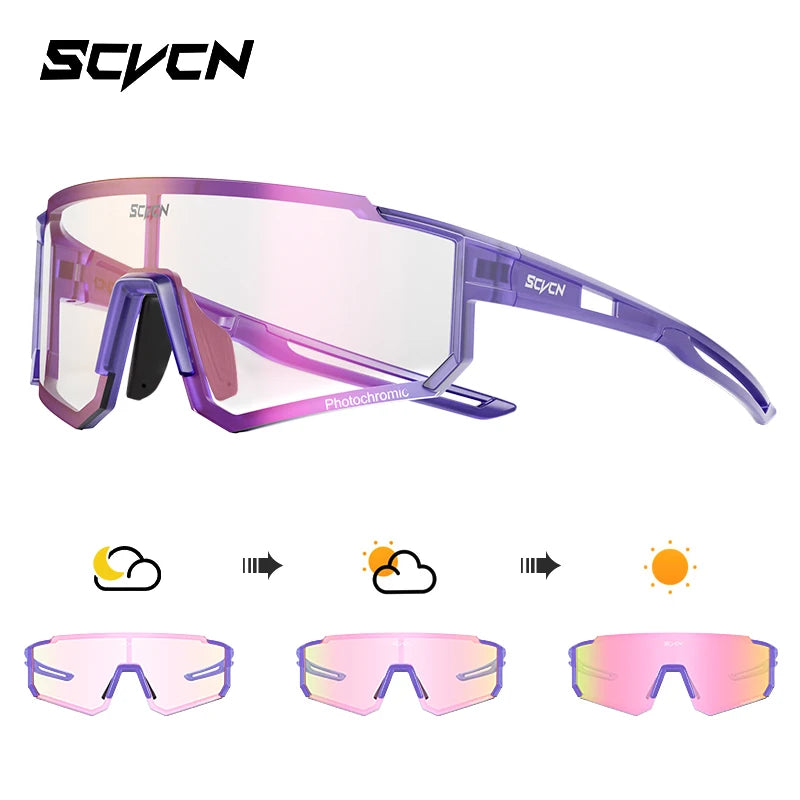SCVCN new Outdoor Cycling Sunglasses Men MTB Bike Glasses  Sports Mountain Climbing fishing Women Bicycle Cycling UV400 Goggles