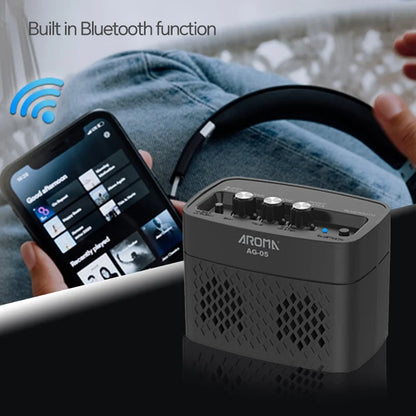 AROMA AG-05 5W Guitar Amplifier Electric Guitar Amp Speaker with Bluetooth Clean & Overdrive Channels Guitar Parts & Accessories