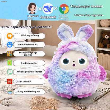 Ai Chat Intelligent Toy Interactive Early Education Companion Robot Voice Music Playing Eye Doll Children'S Gift Electronic Desk