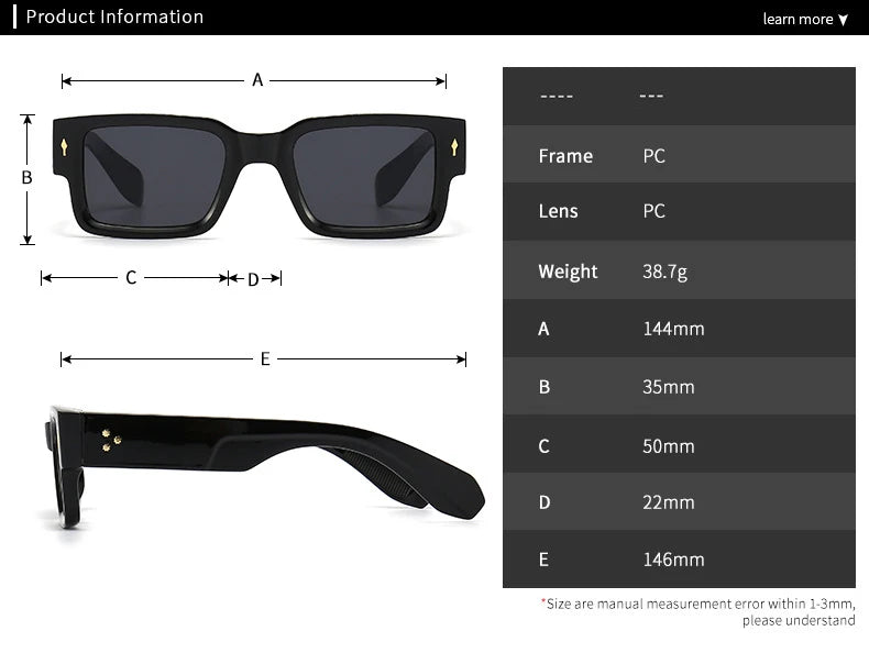 SO&EI Ins Popular Fashion Square Rivets Men Sunglasses Vintage Punk Gradient Women Trending Dark Green Sun Glasses Shades UV400