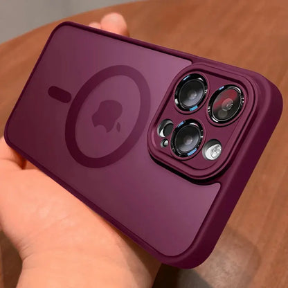 Magnetic Luxury Matte Translucent Armor Shockproof Case For iPhone 17 11 12 13 14 15 16 Pro Max Magsafe Wireless Charge Cover