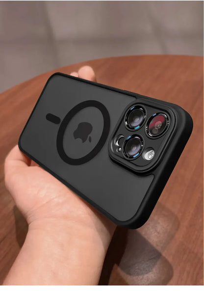 Magnetic Luxury Matte Translucent Armor Shockproof Case For iPhone 17 11 12 13 14 15 16 Pro Max Magsafe Wireless Charge Cover