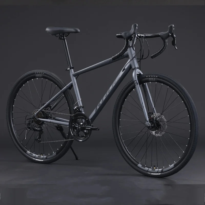 YTYIN Aluminum Alloy Curved Handle 24 27 Speed Road Bike Dual Disc Brake Bicycle Mountain Bike For Adult