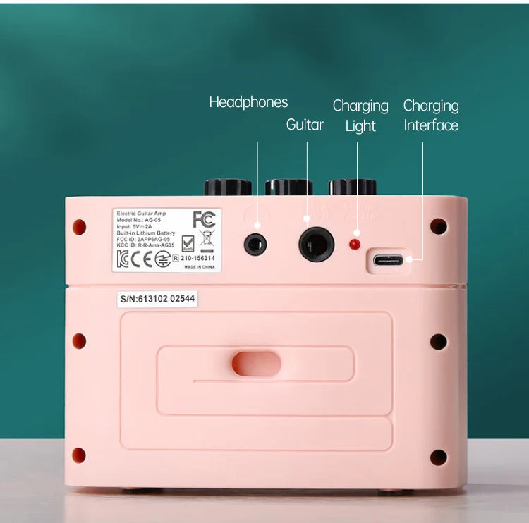 AROMA AG-05 5W Guitar Amplifier Electric Guitar Amp Speaker with Bluetooth Clean & Overdrive Channels Guitar Parts & Accessories