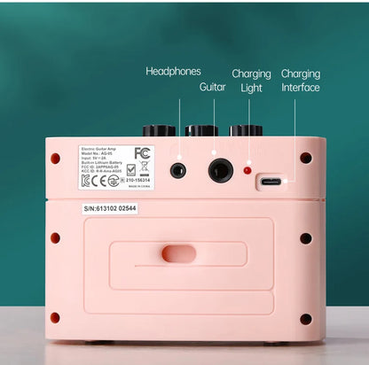 AROMA AG-05 5W Guitar Amplifier Electric Guitar Amp Speaker with Bluetooth Clean & Overdrive Channels Guitar Parts & Accessories