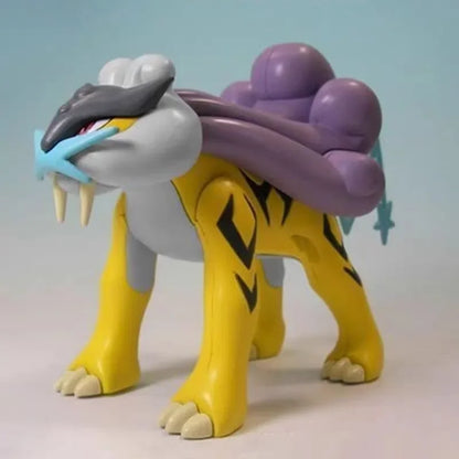 Original Bandai Pokemon Figures Entei Suicune Raikou Anime Action Figure Simple Assembly Collectible Model Ornaments Model Toys