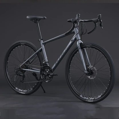 YTYIN Aluminum Alloy Curved Handle 24 27 Speed Road Bike Dual Disc Brake Bicycle Mountain Bike For Adult