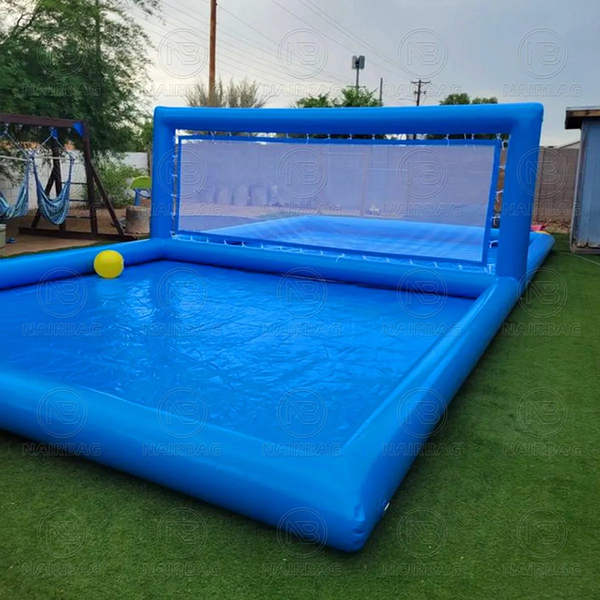 2026 inflatable Beach Volleyball Court Pool Water Play Giant Inflatable Water Volleyball Field with Air Pumpwoniu