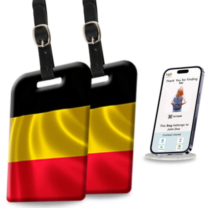 Smart Bag Security Tag - Belgium Flag [Pack 2]