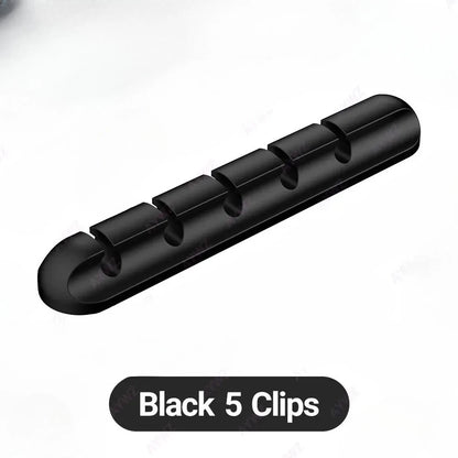 Wholesale Clips Cable Holder for MouseHeadphone Wire Organizer Cable Organizer Silicone USB Cable Winder Desktop Tidy Management