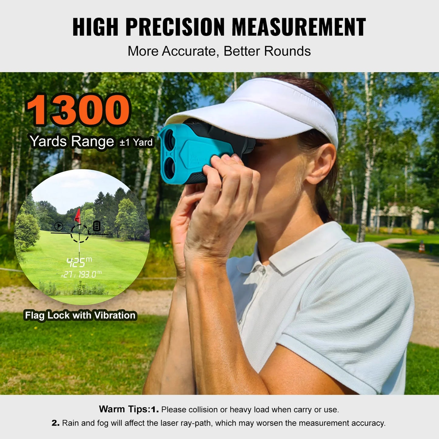 SucceBuy Golf Rangefinder 900/1300 Yards Laser Golfing Hunting Range Finder 6X Magnification Distance Measuring Golfing Accessor