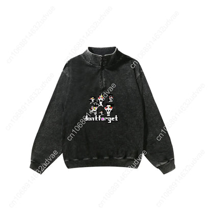 Deltarune Spamton Undertale Retro Sweatshirt Man Woman Teenager Vintage Pullover Half Zipper Sweat Shirt Custom Sleeved Tshirt