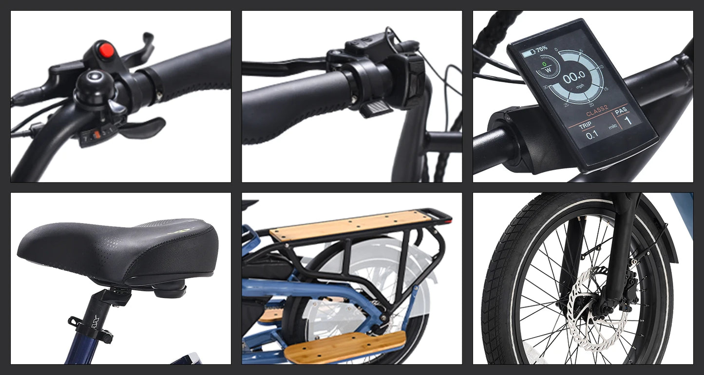 STLF 2025 High Quality Cheap Cargo Electric Bicycle Wholesale Alloy Electric Cargo Bike 2 Wheels Family Cargo Ebike