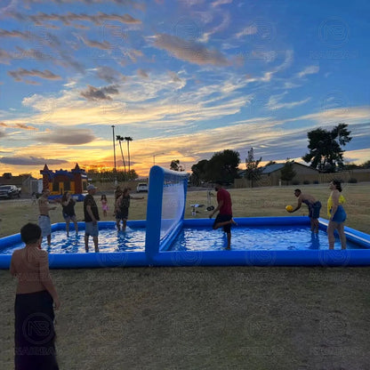 2026 inflatable Beach Volleyball Court Pool Water Play Giant Inflatable Water Volleyball Field with Air Pumpwoniu