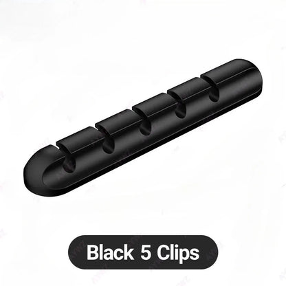 Wholesale Clips Cable Holder for MouseHeadphone Wire Organizer Cable Organizer Silicone USB Cable Winder Desktop Tidy Management