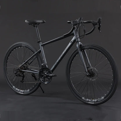 YTYIN Aluminum Alloy Curved Handle 24 27 Speed Road Bike Dual Disc Brake Bicycle Mountain Bike For Adult